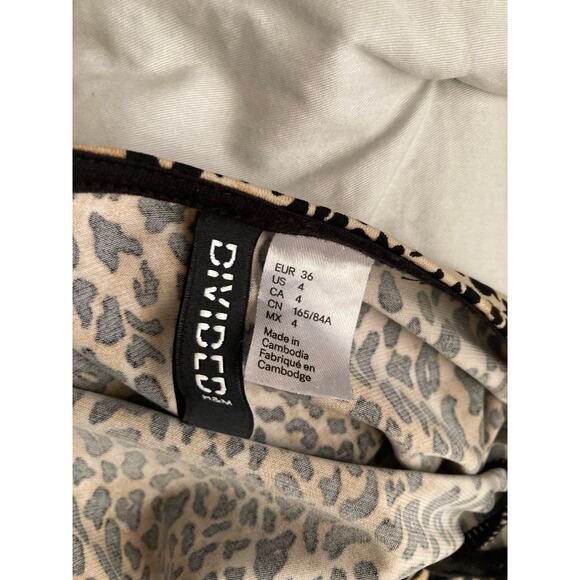 H&M Divided Women's Mini Dress Size 4 Leopard Print Bodycon - Picture 5 of 6